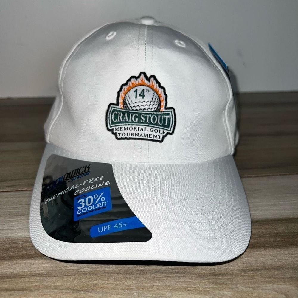 14th Craig Stout Memorial Golf Tournament Cap Cool Quick Paramount Apparel White